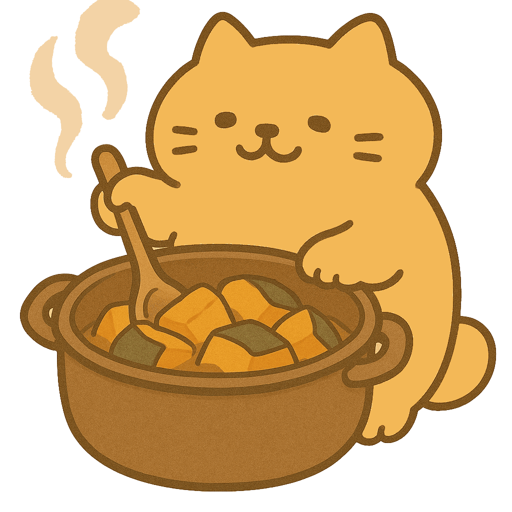 かぼちゃの煮物を作るぶにぶに師匠